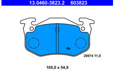 Sada brzdových platničiek kotúčovej brzdy ATE 13.0460-3823.2