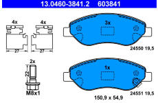 Sada brzdových platničiek kotúčovej brzdy ATE 13.0460-3841.2