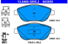 Sada brzdových platničiek kotúčovej brzdy ATE 13.0460-3855.2