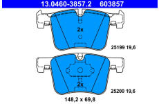 Sada brzdových destiček, kotoučová brzda ATE 13.0460-3857.2