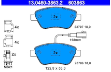 Sada brzdových destiček, kotoučová brzda ATE 13.0460-3863.2