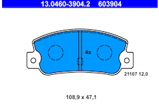 Sada brzdových destiček, kotoučová brzda ATE 13.0460-3904.2