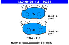 Sada brzdových platničiek kotúčovej brzdy ATE 13.0460-3911.2