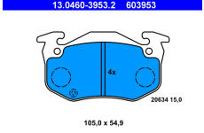 Sada brzdových platničiek kotúčovej brzdy ATE 13.0460-3953.2