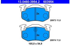 Sada brzdových platničiek kotúčovej brzdy ATE 13.0460-3954.2