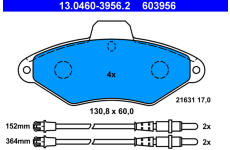 Sada brzdových destiček, kotoučová brzda ATE 13.0460-3956.2