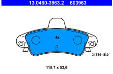 Sada brzdových platničiek kotúčovej brzdy ATE 13.0460-3963.2