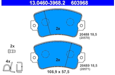 Sada brzdových platničiek kotúčovej brzdy ATE 13.0460-3968.2