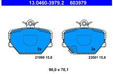 Sada brzdových platničiek kotúčovej brzdy ATE 13.0460-3979.2