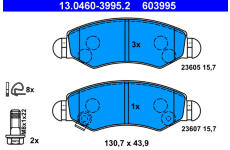 Sada brzdových platničiek kotúčovej brzdy ATE 13.0460-3995.2
