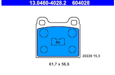 Sada brzdových platničiek kotúčovej brzdy ATE 13.0460-4028.2