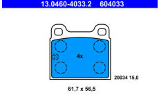 Sada brzdových platničiek kotúčovej brzdy ATE 13.0460-4033.2