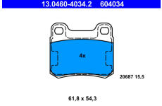 Sada brzdových platničiek kotúčovej brzdy ATE 13.0460-4034.2