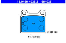 Sada brzdových platničiek kotúčovej brzdy ATE 13.0460-4036.2