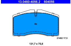 Sada brzdových platničiek kotúčovej brzdy ATE 13.0460-4056.2