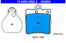 Sada brzdových platničiek kotúčovej brzdy ATE 13.0460-4064.2