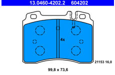 Sada brzdových platničiek kotúčovej brzdy ATE 13.0460-4202.2