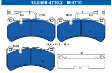 Sada brzdových destiček, kotoučová brzda ATE 13.0460-4710.2
