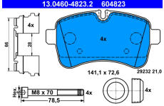 Sada brzdových platničiek kotúčovej brzdy ATE 13.0460-4823.2
