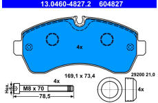 Sada brzdových destiček, kotoučová brzda ATE 13.0460-4827.2