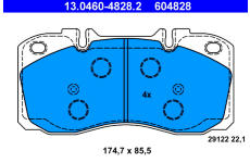 Sada brzdových destiček, kotoučová brzda ATE 13.0460-4828.2
