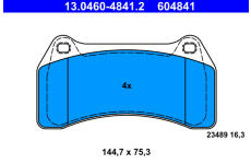 Sada brzdových destiček, kotoučová brzda ATE 13.0460-4841.2