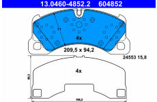 Sada brzdových destiček, kotoučová brzda ATE ATE 13.0460-4852.2