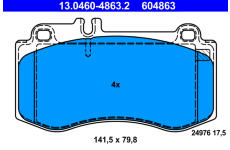 Sada brzdových platničiek kotúčovej brzdy ATE 13.0460-4863.2