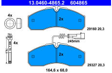 Sada brzdových platničiek kotúčovej brzdy ATE 13.0460-4865.2