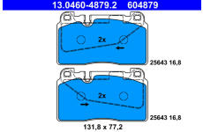 Sada brzdových destiček, kotoučová brzda ATE ATE 13.0460-4879.2