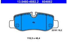Sada brzdových destiček, kotoučová brzda ATE 13.0460-4882.2