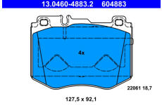 Sada brzdových platničiek kotúčovej brzdy ATE 13.0460-4883.2