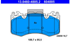 Sada brzdových platničiek kotúčovej brzdy ATE 13.0460-4885.2