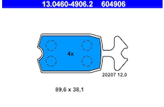 Sada brzdových destiček, kotoučová brzda ATE 13.0460-4906.2
