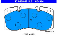 Sada brzdových platničiek kotúčovej brzdy ATE 13.0460-4914.2