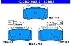 Sada brzdových platničiek kotúčovej brzdy ATE 13.0460-4968.2