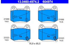 Sada brzdových destiček, kotoučová brzda ATE 13.0460-4974.2
