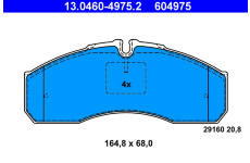 Sada brzdových destiček, kotoučová brzda ATE 13.0460-4975.2