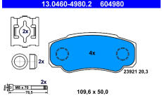 Sada brzdových platničiek kotúčovej brzdy ATE 13.0460-4980.2