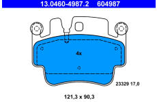 Sada brzdových platničiek kotúčovej brzdy ATE 13.0460-4987.2