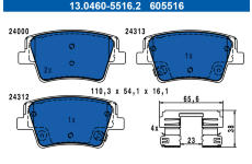 Sada brzdových destiček, kotoučová brzda ATE 13.0460-5516.2