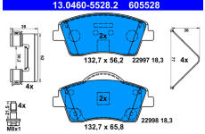 Sada brzdových platničiek kotúčovej brzdy ATE 13.0460-5528.2