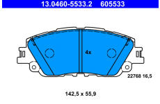 Sada brzdových platničiek kotúčovej brzdy ATE 13.0460-5533.2