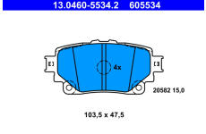 Sada brzdových platničiek kotúčovej brzdy ATE 13.0460-5534.2