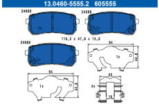 Sada brzdových destiček, kotoučová brzda ATE 13.0460-5555.2