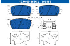 Sada brzdových destiček, kotoučová brzda ATE 13.0460-5556.2