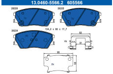 Sada brzdových platničiek kotúčovej brzdy ATE 13.0460-5566.2