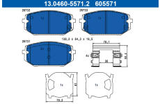 Sada brzdových platničiek kotúčovej brzdy ATE 13.0460-5571.2