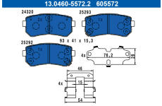 Sada brzdových platničiek kotúčovej brzdy ATE 13.0460-5572.2