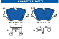 Sada brzdových destiček, kotoučová brzda ATE 13.0460-5574.2